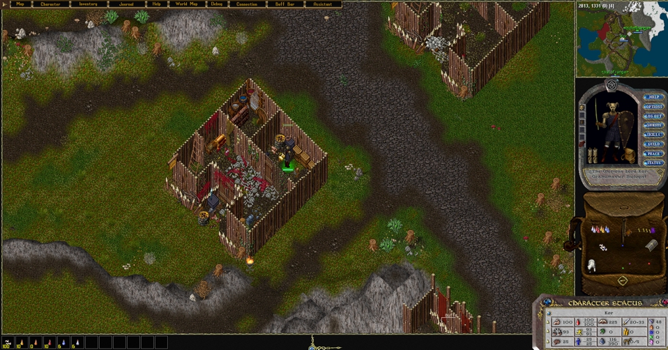 Sample game screen layout