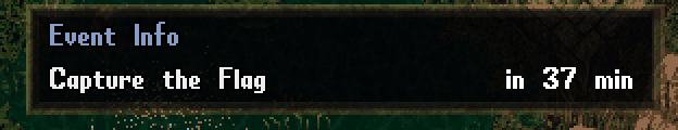 The Event Info panel showing Capture the Flag starting in 37 minutes