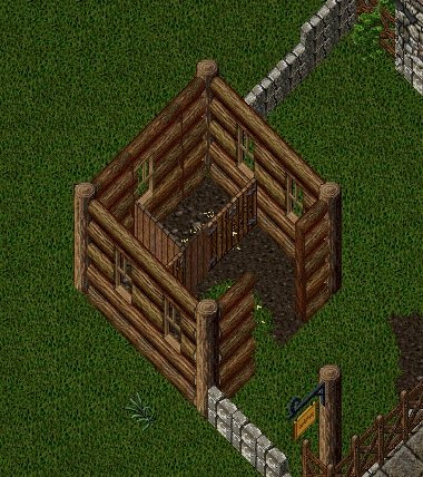 Grand Log Cabin, stable module, stable interior
