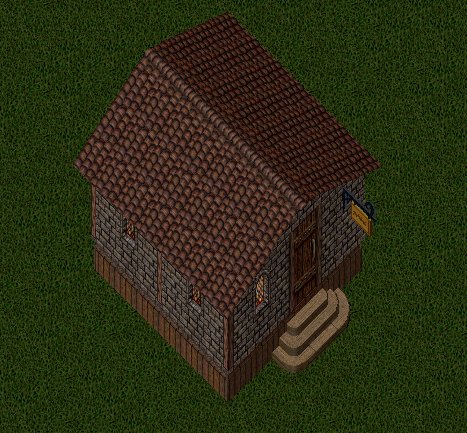 Small Brick House, outside, facing east, stage 1