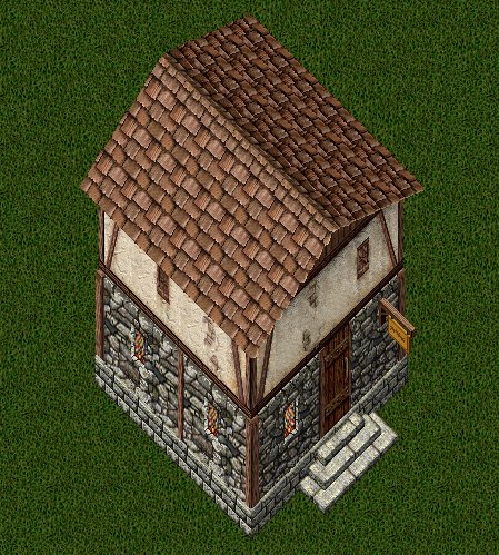 Small Plaster House, outside, facing east, stage 2