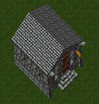 Volarian Stone House, outside, facing east, stage 1