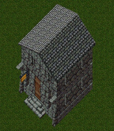 Volarian Stone House, outside, facing south, stage 2