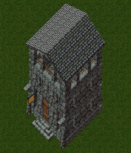 Volarian Stone House, outside, facing south, stage 3