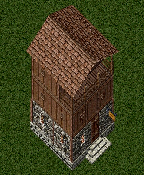 Small Wooden House, outside, facing east, stage 3