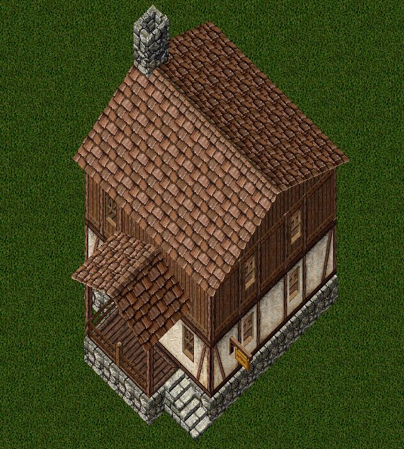Wood-and-Plaster Cottage, outside, stage 2