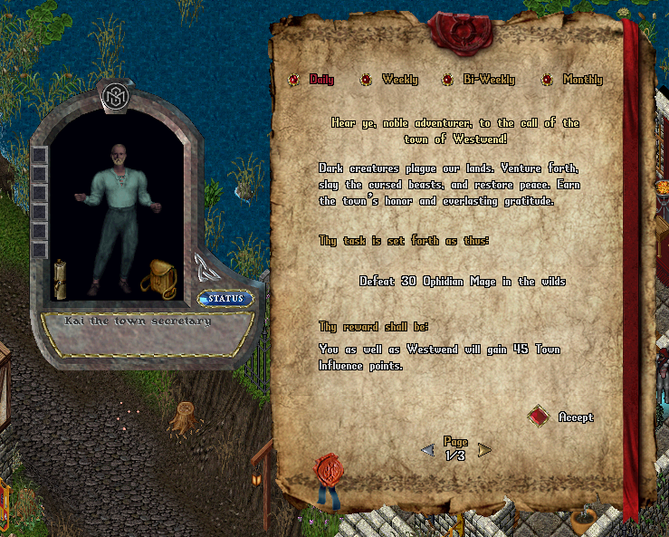 The quest offer gump
