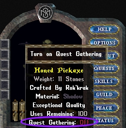 Quest Gathering toggle