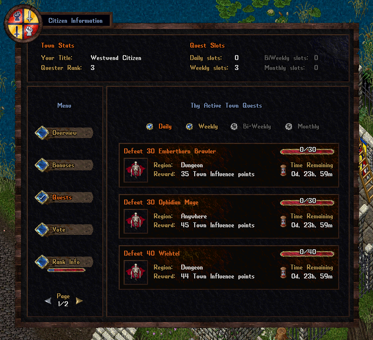 Quest progress overview